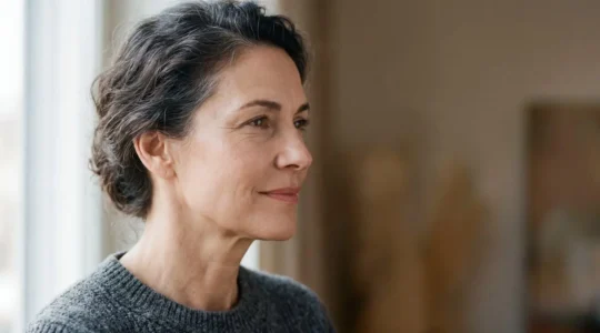 Viso femminile con pelle luminosa e contorni definiti dopo trattamento lifting naturale