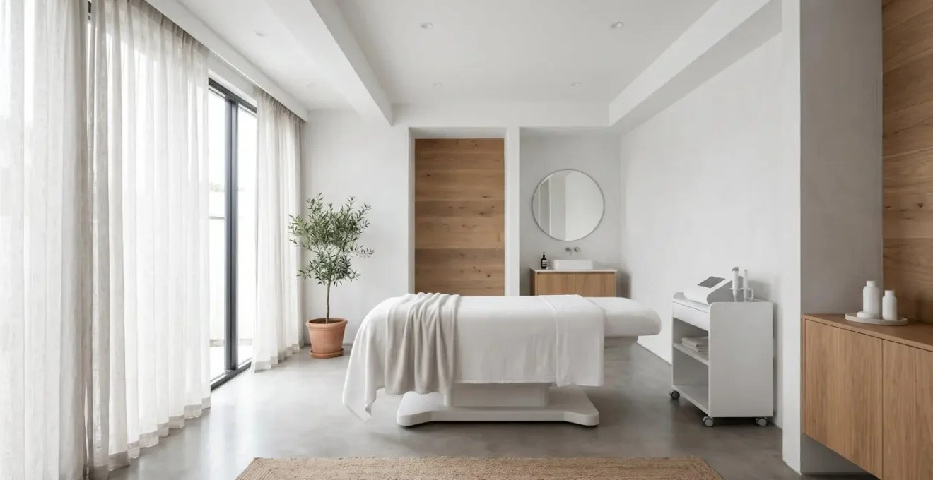 Ambiente professionale di clinica estetica con atmosfera rilassante