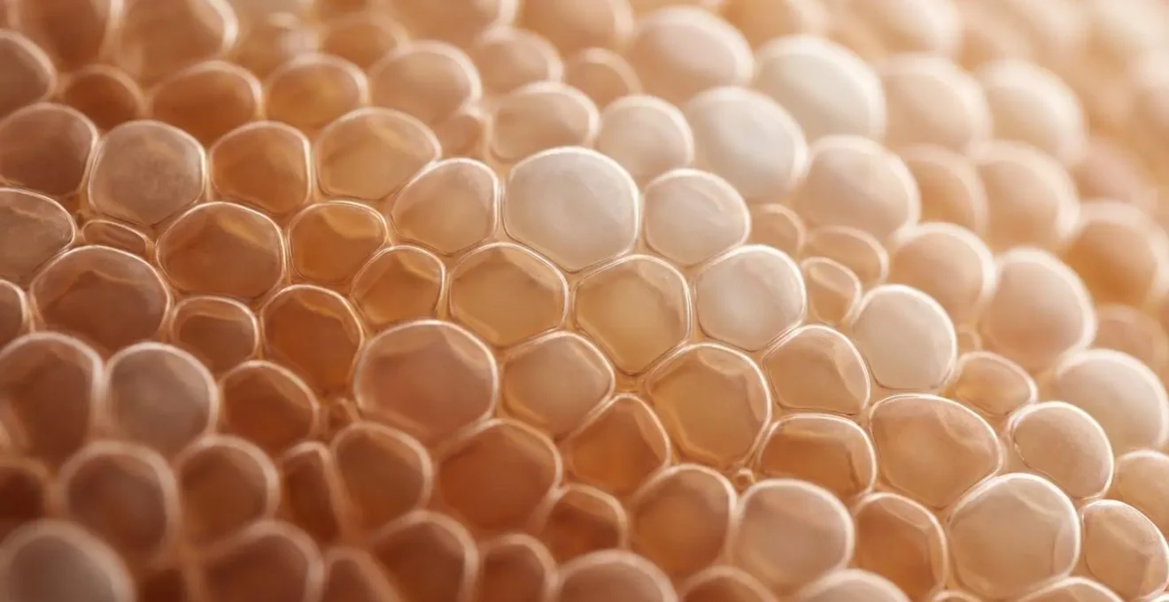 Illustrazione scientifica macro dei recettori nelle cellule adipose dei fianchi