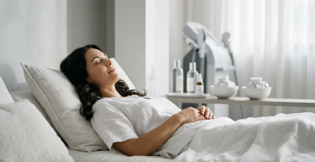 Paziente rilassata nel periodo post-operatorio con elementi di gestione del dolore multimodale