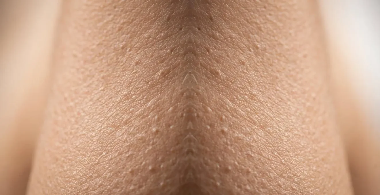 Dettaglio ravvicinato di tessuto cutaneo con texture naturale